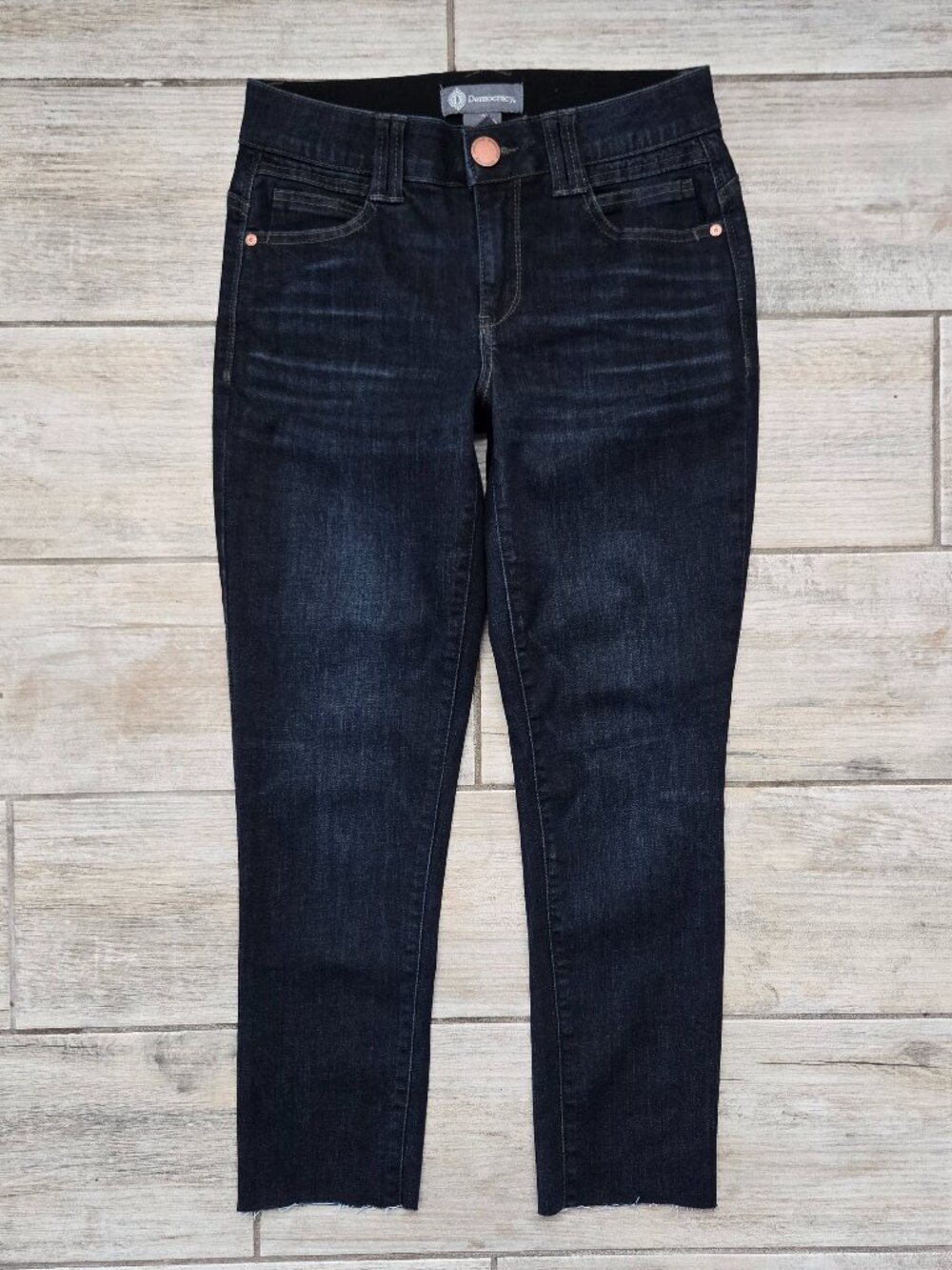 Democracy Ab Technology Dark Wash Skinny Jeans Womens Stretch Denim Shaping 2